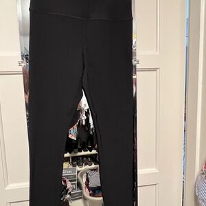 Athleta Black Ribbed Elation Leggings